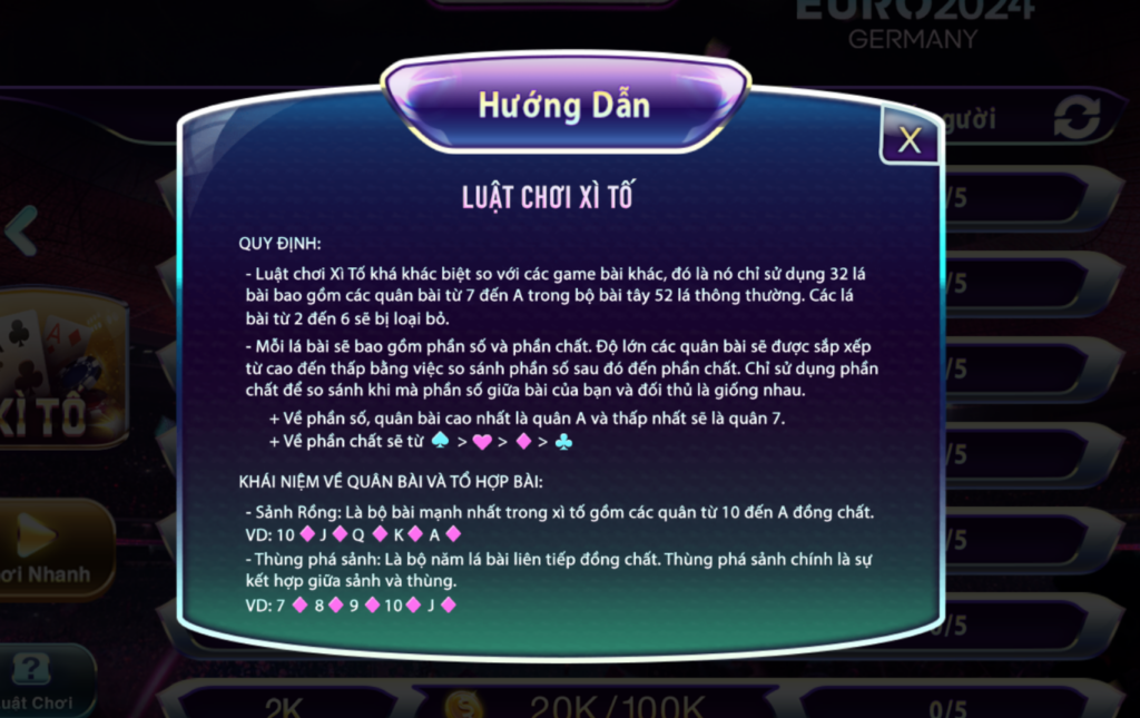 Luật chơi Xì Tố 789club